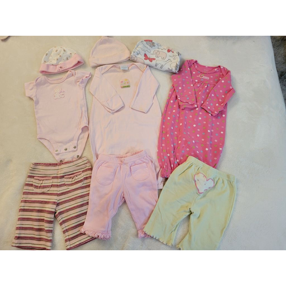 Baby Girl 9 Piece Bundle | Old Navy & Carter's | Newborn to 3 Months - Picture 2 of 13